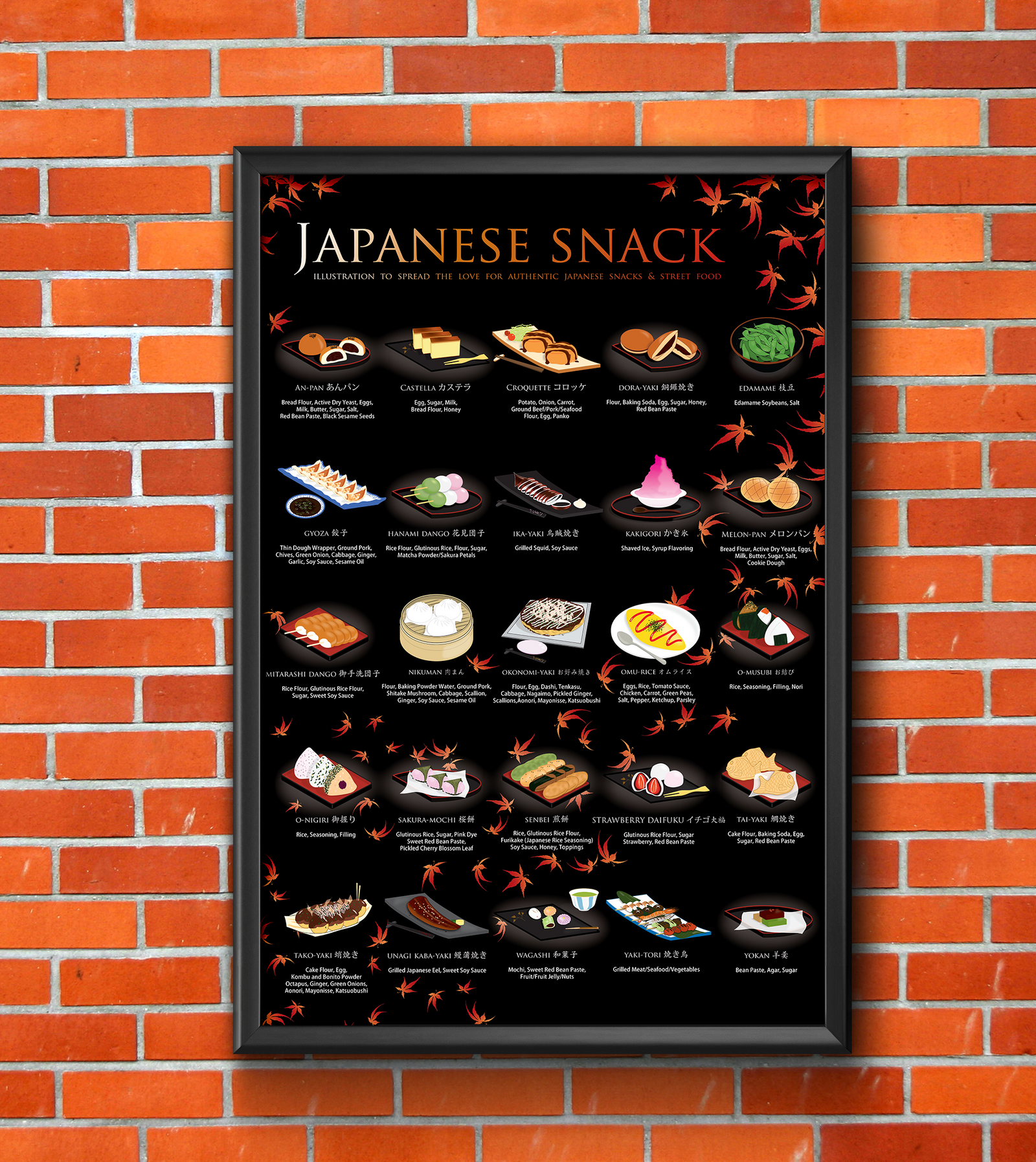 The Snack Poster, 16x20, Maple Background